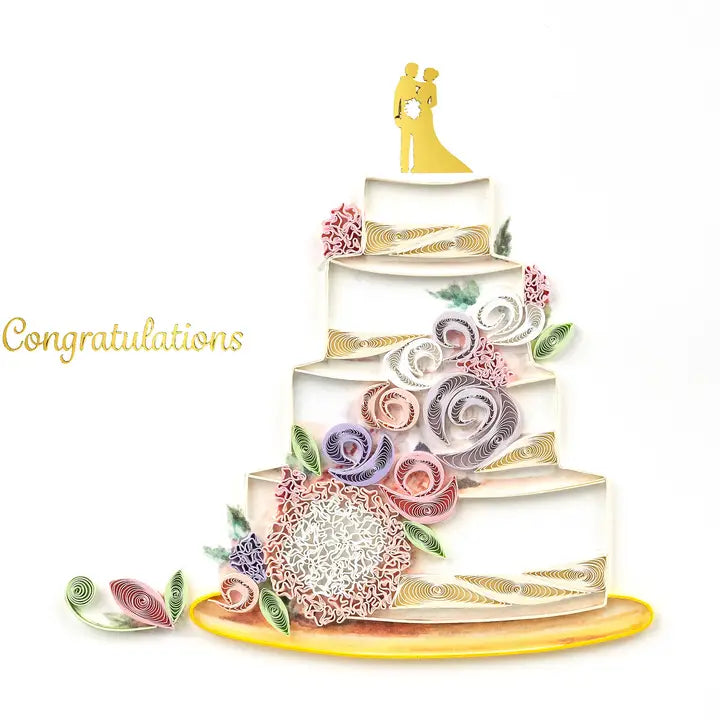 CARD FLORAL WEDDING CAKE