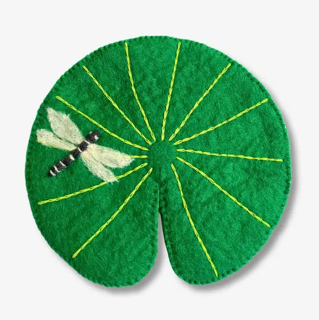 TRIVET FELT LILY PAD DRAGONFLY