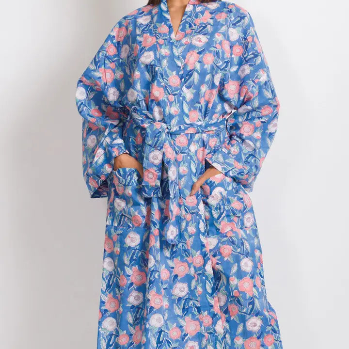 ROBE RANI KIMONO BLUE POPPIES