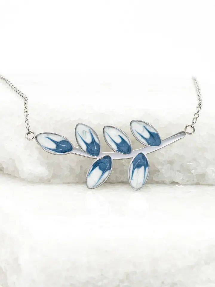 NECKLACE HOPE GROWS SILVER BLUE