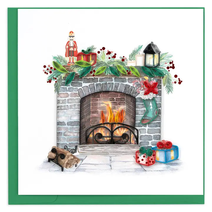 CARD COZY HOLIDAY FIREPLACE