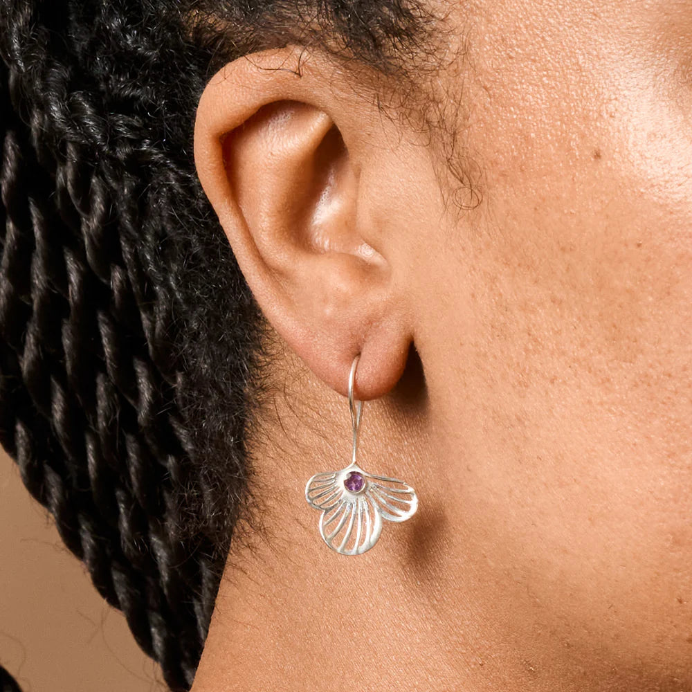 EARRING KHILANA AMETHYST BLOOM DROP
