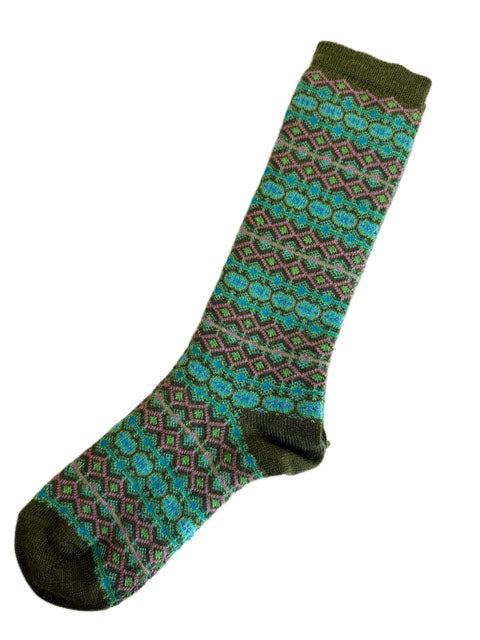 SOCKS ALPACA CELESTE OLIVE LG