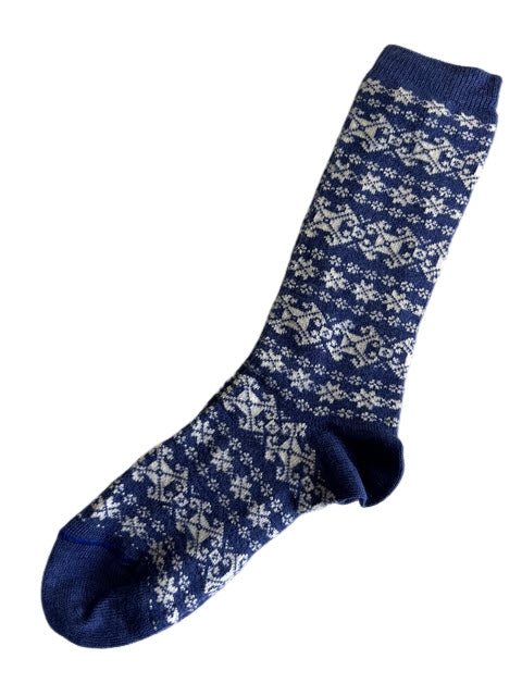 SOCKS ALPACA OSLO BLUE LG