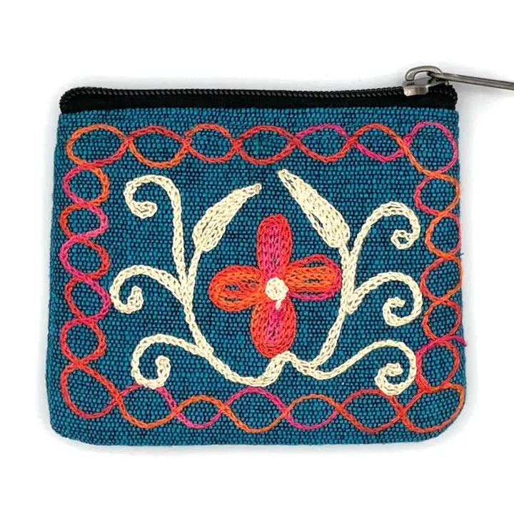 COIN PURSE EMBROIDERED FLORAL