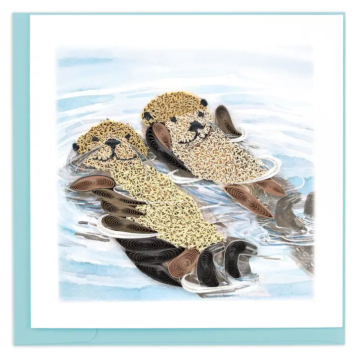 CARD HUGGING OTTERS