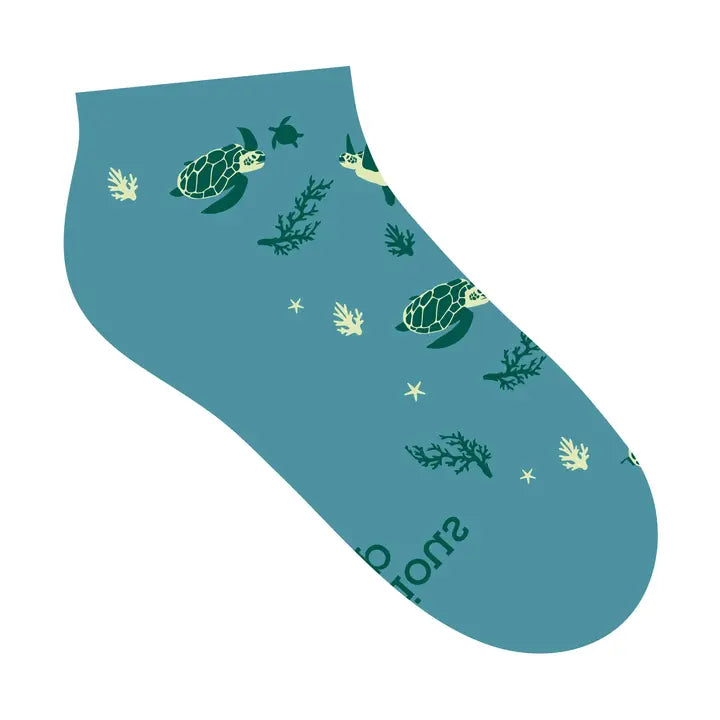 SOCKS ANKLE SEA TURTLE MED