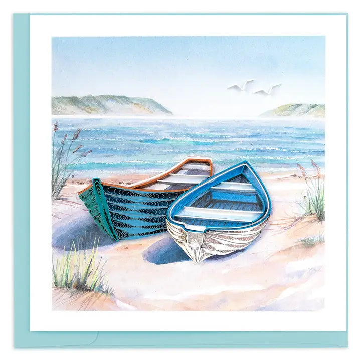 CARD TWO BOATS SHORE