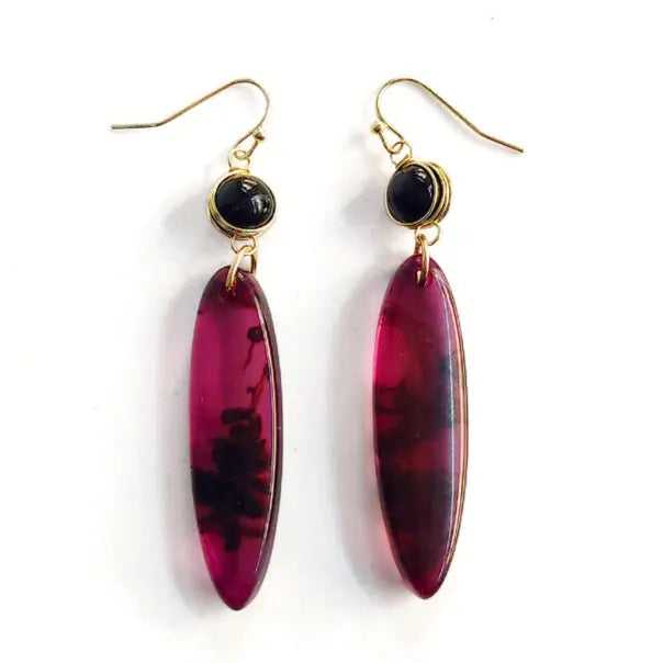 EARRING GARNET FLOW