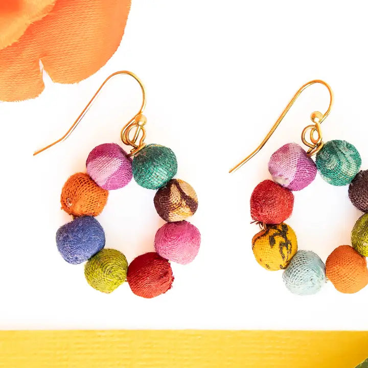 EARRING HOOP KANTHA CLASSIC MINI