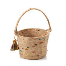 BASKET SPECKLED SARI JUTE