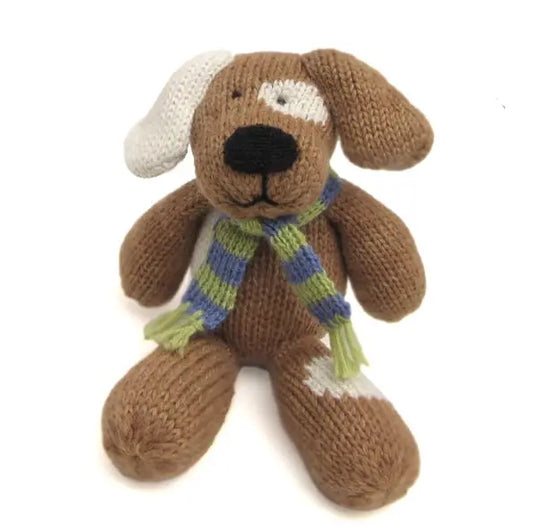 TOY SPOTTED DOG BROWN KNIT