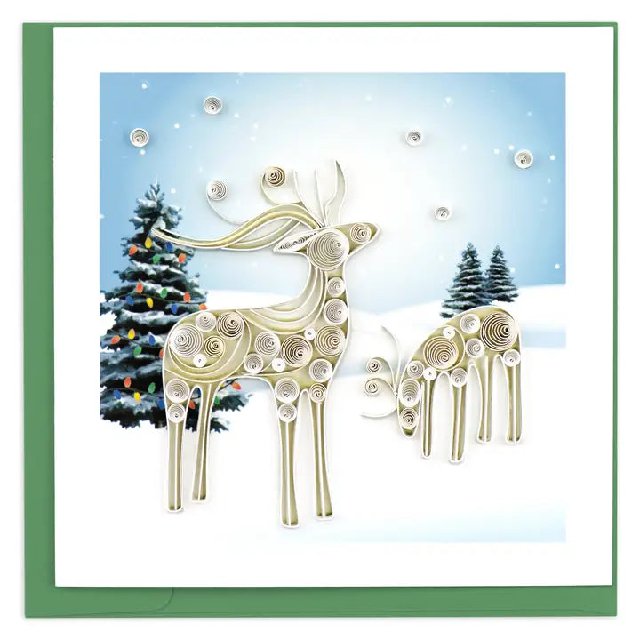 CARD SNOWY REINDER