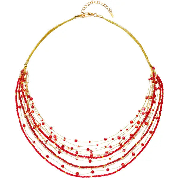 NECKLACE LINA MULTISTRAND FLOATING MAGMA