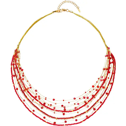 NECKLACE LINA MULTISTRAND FLOATING MAGMA