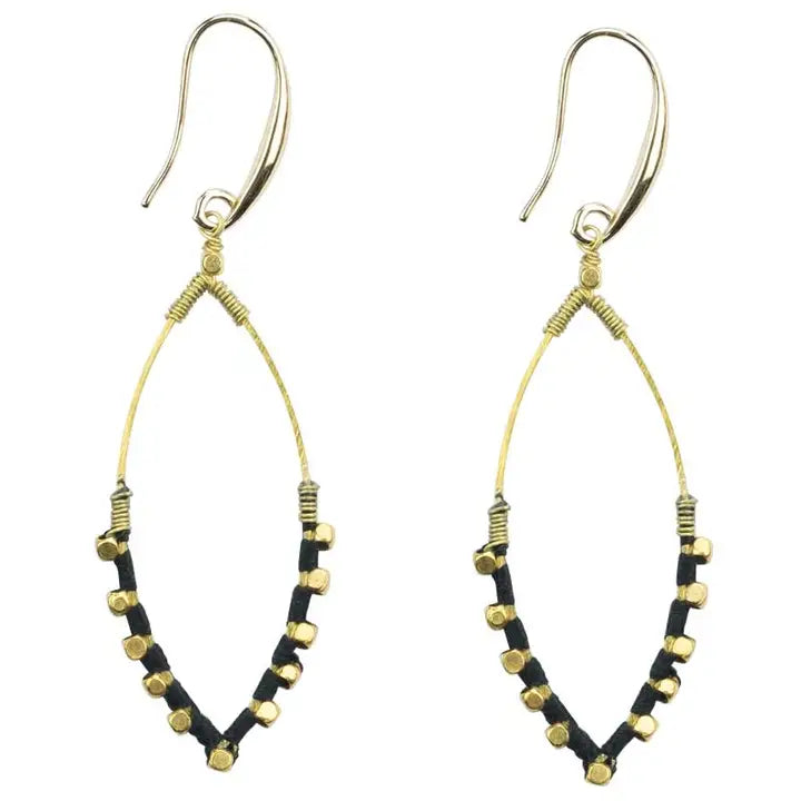EARRING JANE OVAL JET