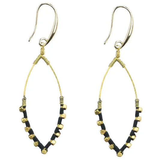 EARRING JANE OVAL JET
