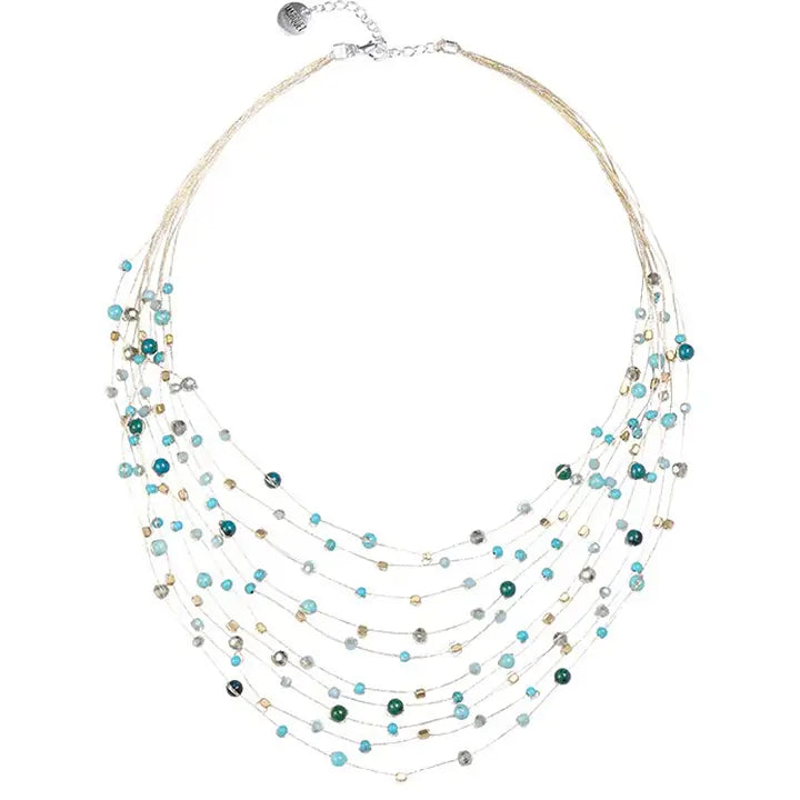 NECKLACE REENA MULTISTRAND STONE CRYSTAL LAKESHORE