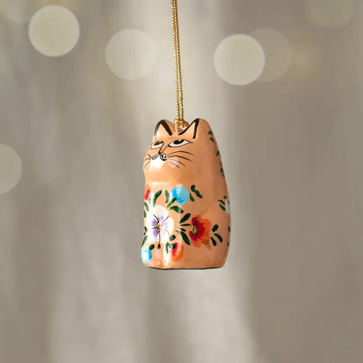 ORNAMENT PARISI CAT PAPER MACHE