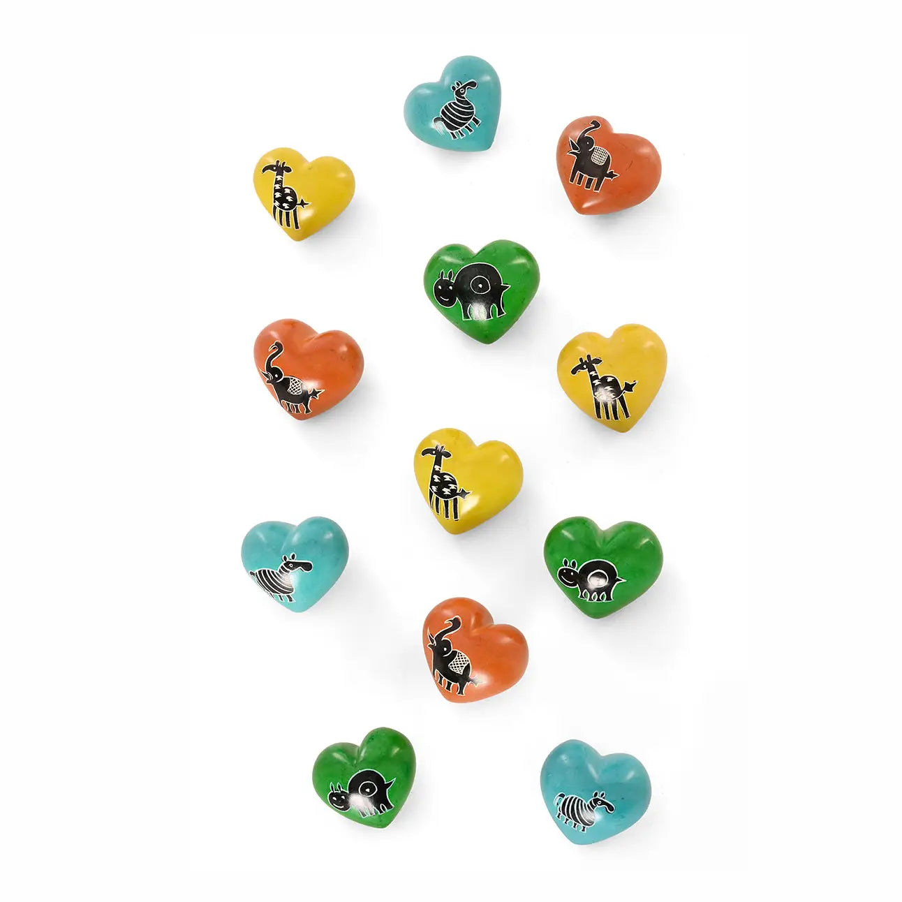 HEART COLORFUL ANIMAL SOAPSTONE