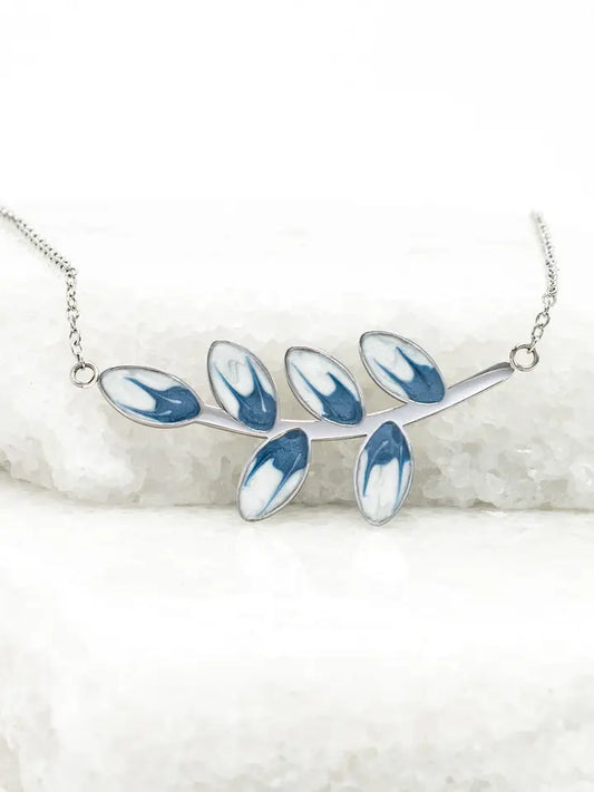 NECKLACE HOPE GROWS SILVER BLUE