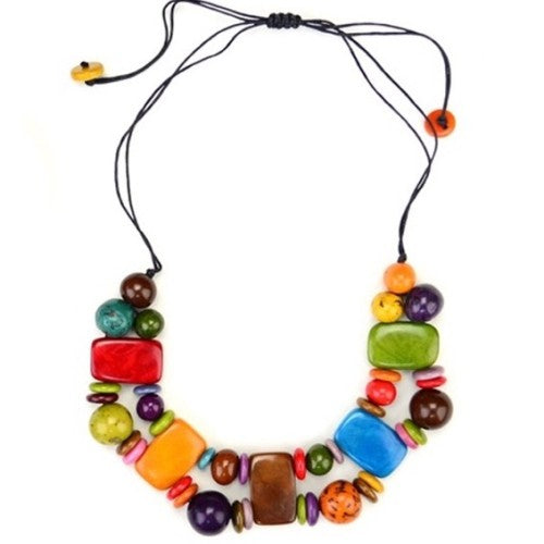 NECKLACE MULTI PLAQUE TAGUA