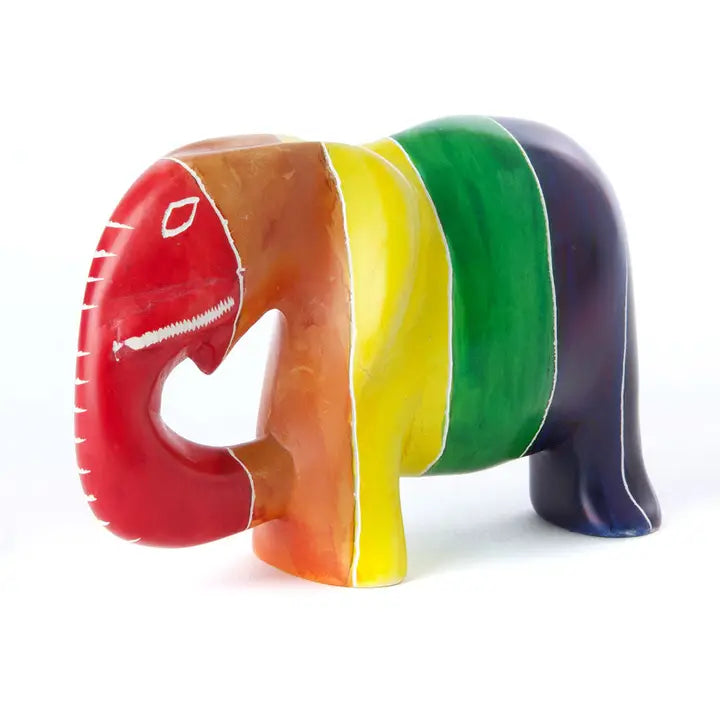 ELEPHANT RAINBOW SOAPSTONE