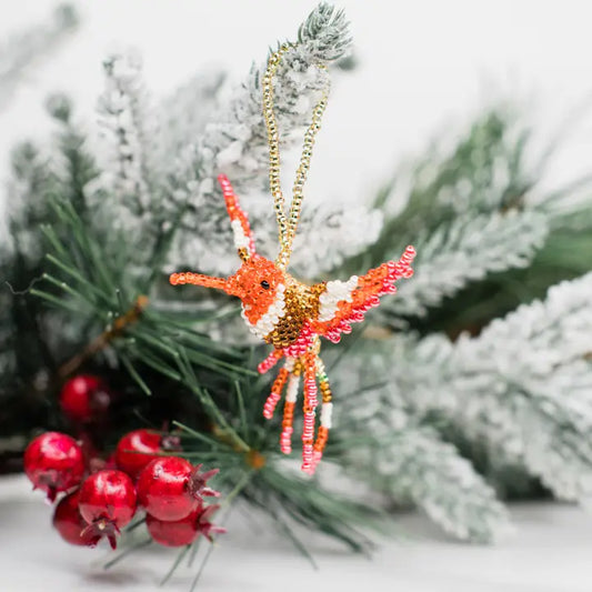 ORNAMENT HUMMINGBIRD BEADED