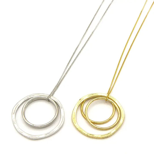 NECKLACE LINKED RINGS BRASS