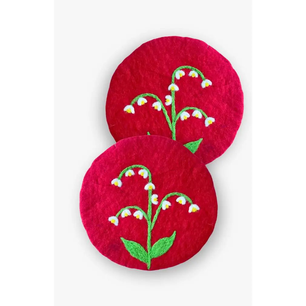TRIVET FELT LILY OF VALLEY