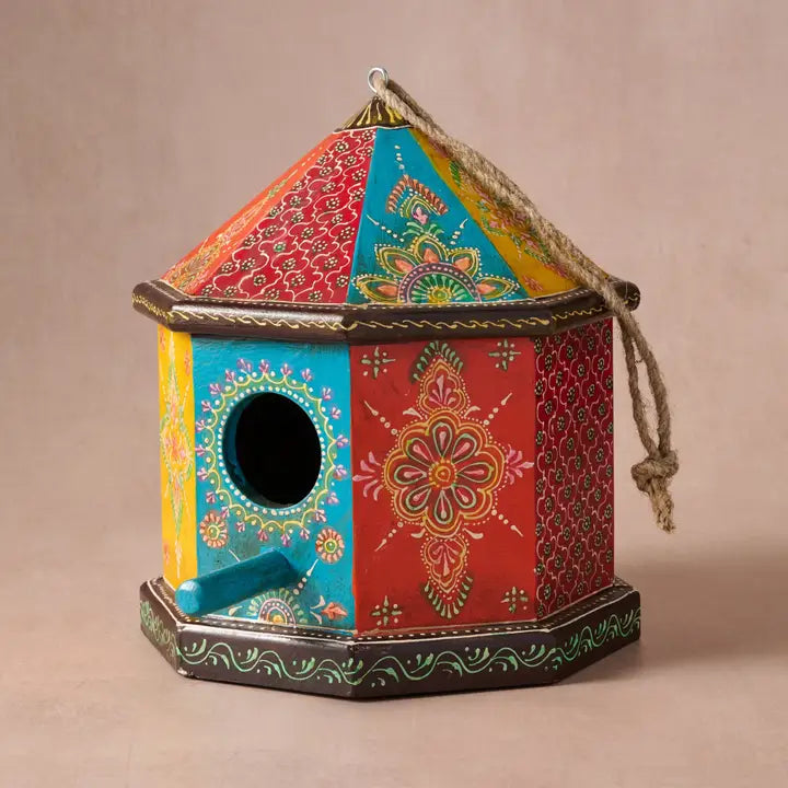 BIRDHOUSE SARKAS  HAND PAINTED