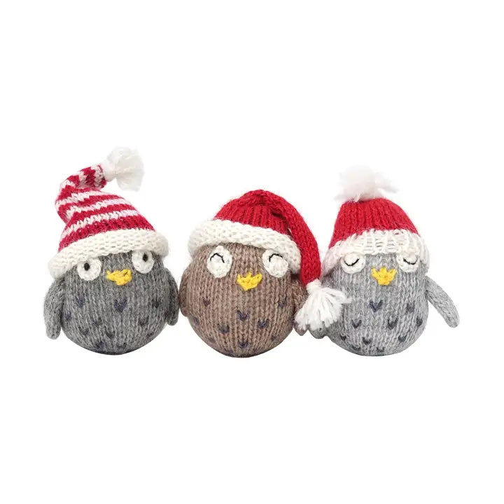 ORNAMENT OWL WITH HAT KNIT
