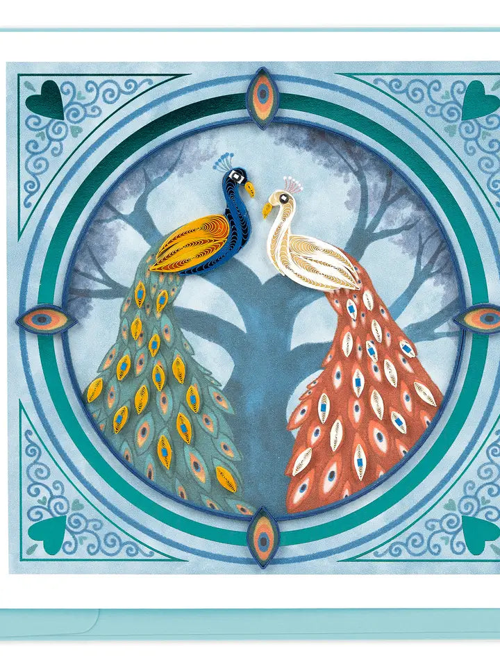 CARD PEACOCK PAIR