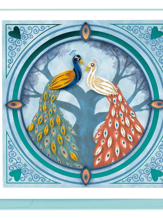 CARD PEACOCK PAIR