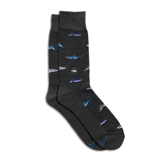 SOCKS SHARKS GRAY MEDIUM