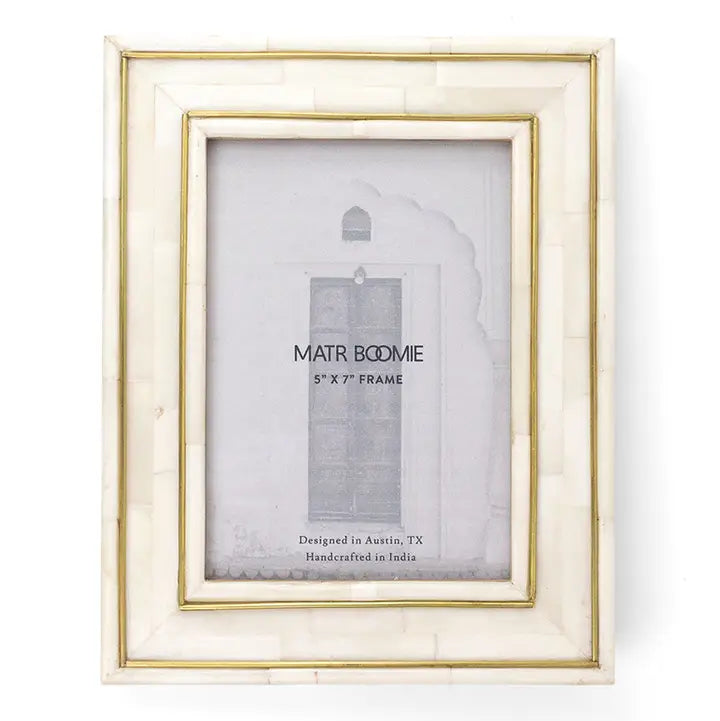 FRAME PRAVINA 5X7 BONE BRASS