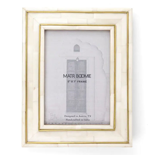 FRAME PRAVINA 5X7 BONE BRASS