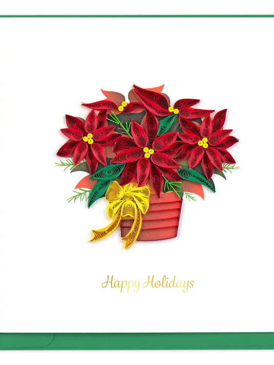 CARD POTTED POINSETTIA HOLIDAY