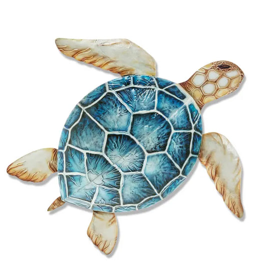 WALL DECOR SEA TURTLE BLUE CAPIZ