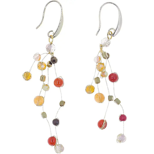 EARRING REENA SILK STONE CRYSTAL EMBER