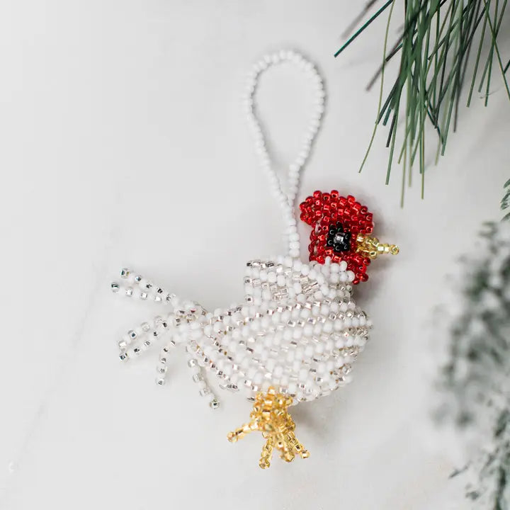 ORNAMENT ROOSTER BEADED
