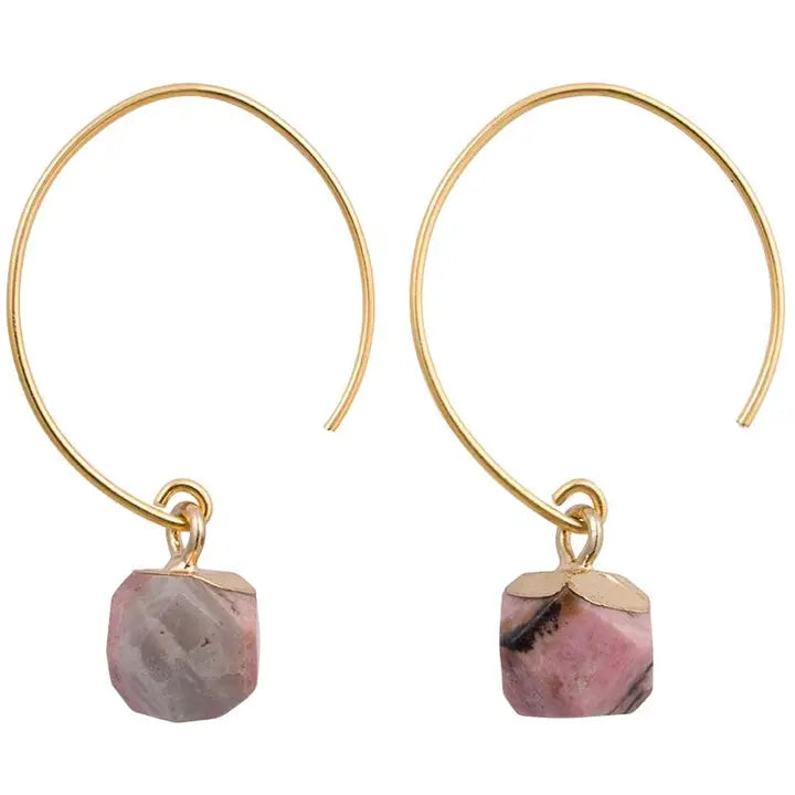 EARRING CLARA GEOMETRIC STONE TERRA COTTA