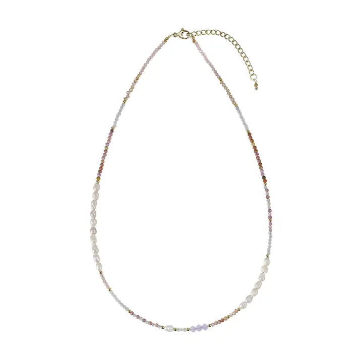 NECKLACE CARA PEARLS STONE SEA SALT