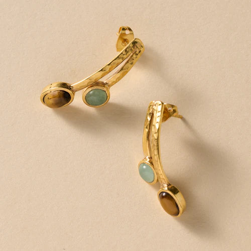 EARRING SANJA TIGER GLASS STONE