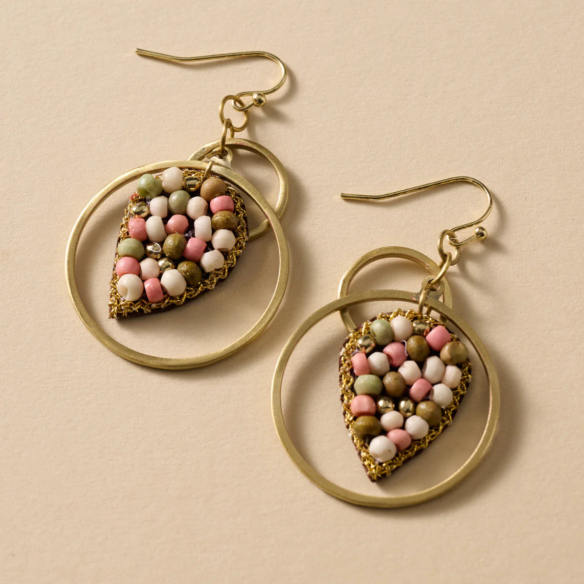 EARRING DUNIYA EMBROIDERED BEAD DROP