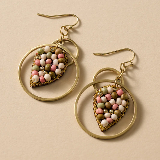 EARRING DUNIYA EMBROIDERED BEAD DROP
