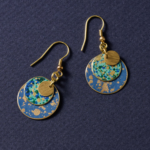 EARRING ASHA PATINA DISC DROP