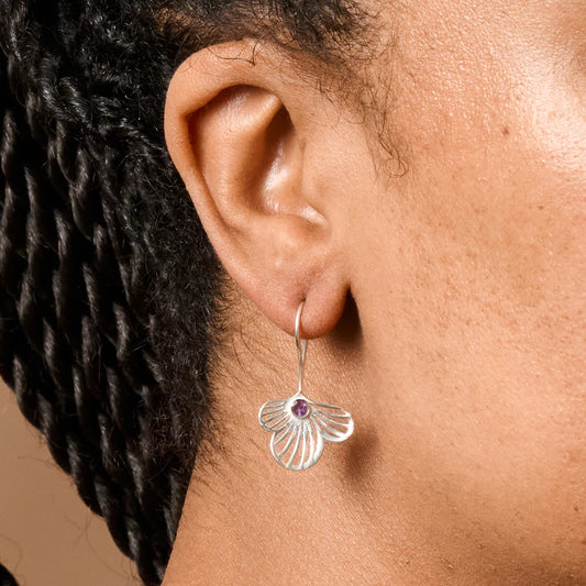 EARRING KHILANA AMETHYST BLOOM DROP
