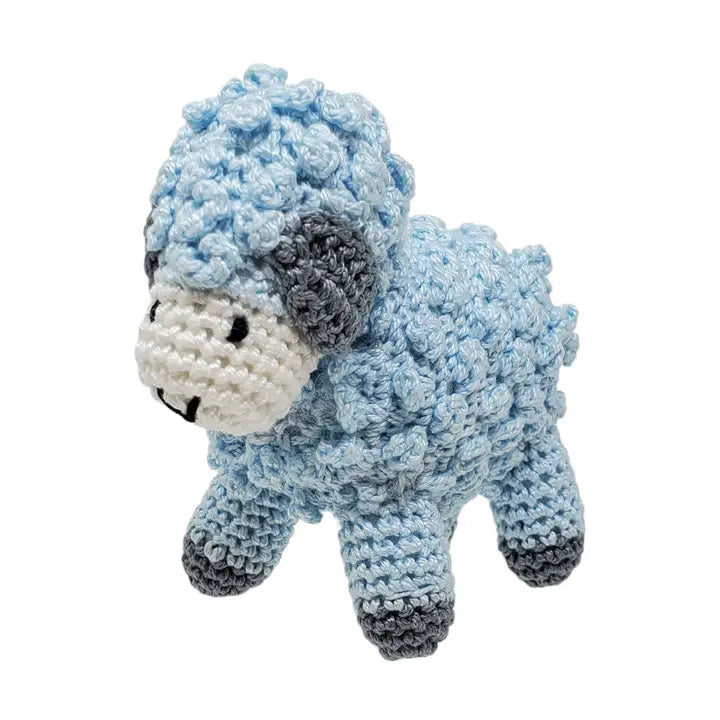 TOY LAMB BLUE CROCHET
