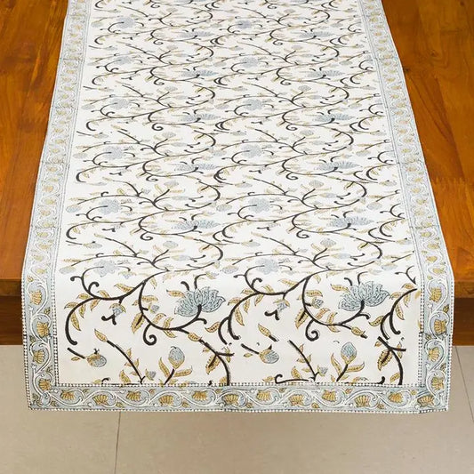 RUNNER TABLE SILVER FLORAL
